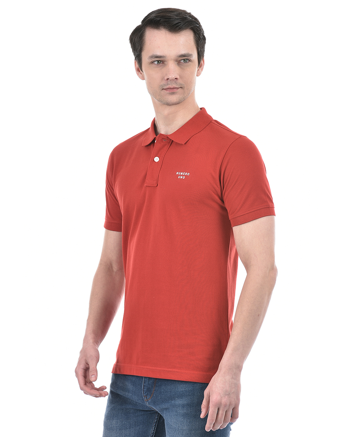 Numero Uno Men Logo Print Red T-Shirt